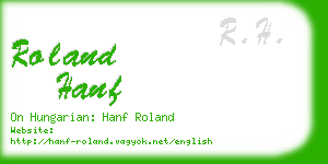 roland hanf business card